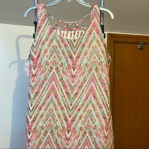 Chevron Lattice Back Shift Dress